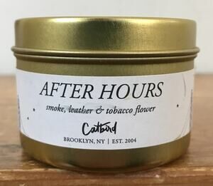 Catbird Brooklyn NYC After Hours Smoke Leather Tobacco Flower Soy Travel Candle